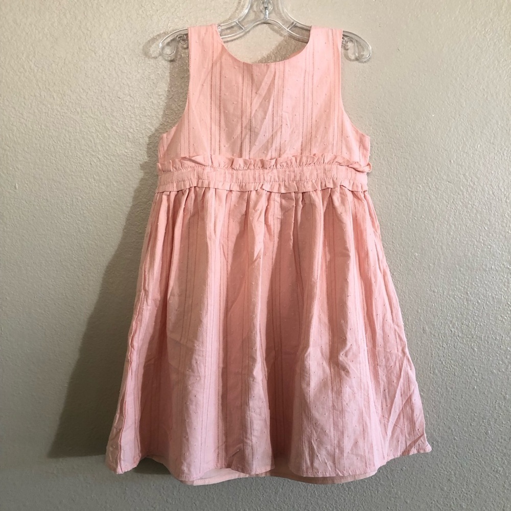 Tommy Bahama Girls French Dots Sleeveless Cutout Back Ruffle Flowy Dress Size 7